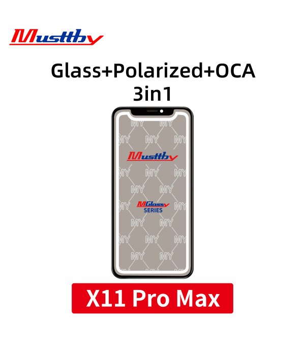 Стекло для переклейки iPhone 11 Pro Max + OCA + Polarized film Musttby MyGlass 1:1